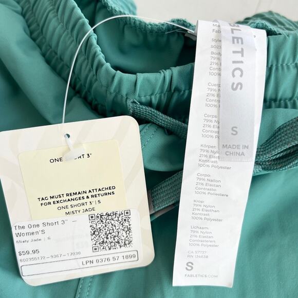 New FABLETICS The One Short 3" Athletic Shorts Women's Misty Jade - Picture 7 of 8